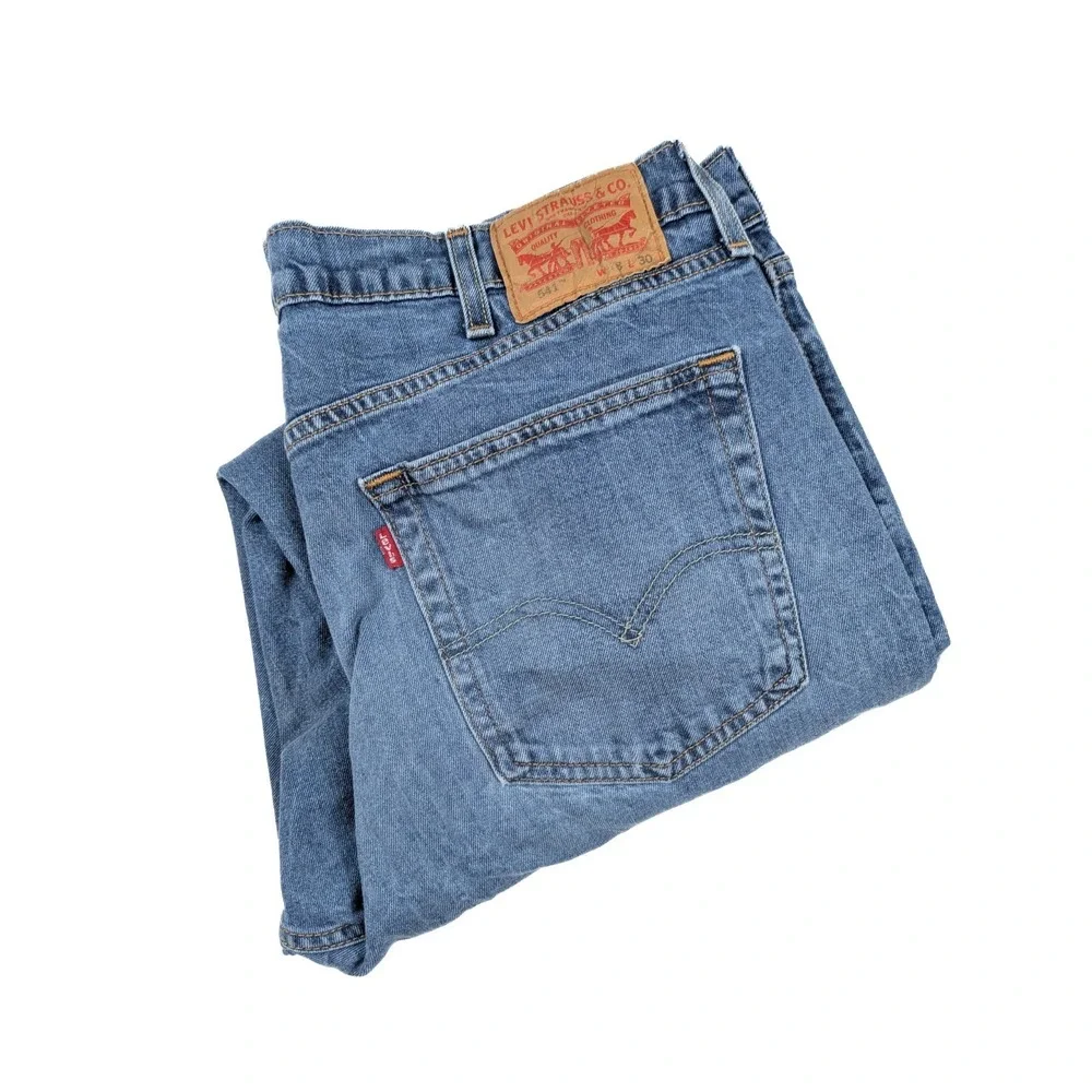 Levi's 541‎ Athletic Fit Distressed Blue Stonewash Denim Jeans Men's Size 38x30